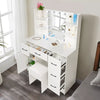 Dressing Table with Drawers, Mirror Stool Set Makeup Desk Vanity Table Bedroom