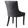 2pcs Linen Fabric Tufted Dining Chair Accent Wing Button Back Occasional Chair
