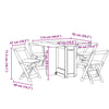 5 Piece Dining Set Foldable Wax Brown Pinewood K6T1