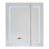 Elegant Dimmable LED Bathroom Mirror With Shaver Socket Clock Wall Mounted IP44