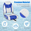 Set of 2 High Back Boat Seat Folding Fishing Boat Chair W/ Long Fixation Strap