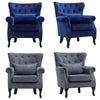 Leisure Single Sofa Armchair Modern Wing Back Chesterfield Button Accent Chair
