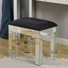 Glass Mirrored Dressing Table Makeup Vanity Desk Bedroom w/ Drawer&Mirror&Stool