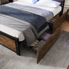 4ft6 Double Bed Frame Metal Slatted Bed Platform with Headboard & Storage Drawer