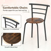 3-Piece Dining Table Set Kitchen Table and Chairs-Brown + Black