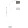 Modern Floor Lamp Adjustable Height Freestanding Metal Light Reading Light
