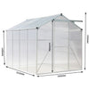 8x6FT Walk-In Greenhouse Polycarb PC Panel Aluminium Frame W/ Door Window Vent