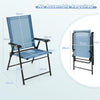 Set of 4 Patio Folding Chairs Portable Sling Back Chairs Outdoor Dining Chairs