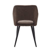 2 Pcs Dining Chairs Faux Leather Diamond Cushion Seat With Hole Brown Grey