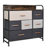 7-Drawer Dresser Fabric Chest of Drawers 3-tier Storage Organizer Unit Bedroom