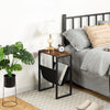 Narrow Side Table Slim Bedside Table with Magazine Holder Sling Sofa End Table