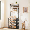 Coat Stand Coat Rack w/Shoe Storage Hall Tree 75 x 32 x 185 cm