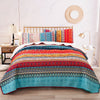 Boho Patchwork Bedspread Quilte Set Throw Rugs Bedding Double Size Pillowcases