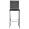 5 Piece Garden Bar Set with Cushions Poly Rattan Grey