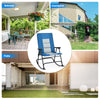 Foldable Padded Rocking Chair Oversized Garden Zero Gravity Seat with High Back