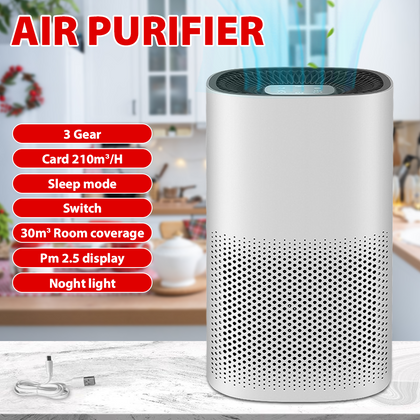 Air Purifier HEPA Filter 3 Speed Auto/Sleep Mode Night Light Dust Anti Allergen