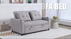 2 Seater Pull Out Sofa Bed with Pockets for Living Room Light Grey