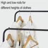 Rolling Clothes Garment Rack Double Pole Hanging Rail On Wheels w/ Shelf