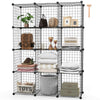 12 Cube Storage Shelf Rack DIY Wire Grid Bookcase Display Cabinet Organiser