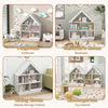 Kids Wooden 5-cubby Toy Storage Organizer w/Anti-toppling Devices-White