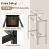 Set of 4 Bar Stool Set 72cm Backless Bar Chairs with Metal Legs & Footrest