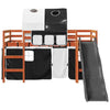 ' Loft Bed with Tunnel White&Black 90x200 Solid Wood Pine Y1B7
