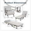 Sofa Bed Versatile Convert Single 4-in-1 6-Position 85° Sleeper Recliner L-Grey