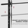 Adjustable Squat Rack with Pull-Up Bar and Barbell Bar for Home Gym