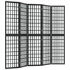 Folding 5-Panel Room Divider Japanese Style 200x170 Black Shoji J8D6