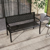 Outdoor Metal Loveseat Chair with Patterned Backrest-Black