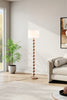 Floor Lamp Free Standing Standard Light Large Lampshades LED Bulb Sandalwood