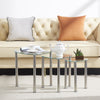 Nest of 3 Black Clear Tempered Glass Side End Lamp Sofa Tables Nested Tables