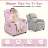 Toddler Upholstered Lounge Recliner PU Leather Armchair with Footrest-Pink