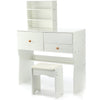 LARGE DRESSING TABLE WITH MIRROR DRAWERS STOOL VANITY SET BEDROOM MAKEUP TABLE