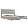 Ottoman Storage Bed 6FT Super King Upholstered Bed Frame with Hydraulic Lift