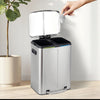 kitchen bin features two 20L compartments for convenient waste sorting