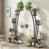 Tribesigns 6-Tier Tall Indoor Plant Stand Pack of 2, Metal Curved Display Shelf