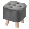 Ottomans Square Footstool Foot Stools Wood Leg for The Bedroom Living Room