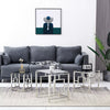 Set of 3 Glass Nesting Coffee Tables Stacking End Side Tables for Living Room