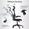 Ergonomic Office Chair, Lumbar Support Chair Adjustable Headrest High Back Black