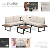 Garden Furniture Set Outdoor Corner Sofa Coffee Table Side Shelves Cushions