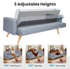 Sofa Bed Modern Adjustable Angle Wooden Legs Living Room Dining Room Grey Linen