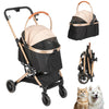 3 in 1 Dog Stroller Pet Puppy Pram Pushchair Travel Cart Buggy Carrier 4 Wheels