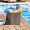Outdoor Resin Storage Side Table 43L Patio Storage Box Small Outdoor Table