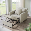 Cream 3-in-1 Folding Sofa Bed Pull Out Convertible Chair Fabric Recliner Sleeper