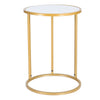 Sofa Side Table White Wood Top Coffee End Table Tea Desk for Living Room Bedroom
