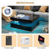 LED Coffee Table High Gloss Square Coffee Table Modern Living Room Furniture New