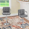 Upholstered Swivel Bar Stool Set of 2 Counter Chairs Armchairs Height Adjustable