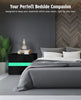 LED Bedside Table Cabinet 2 Drawers High Gloss Front Nightstand Storage Unit UK