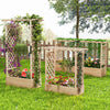 Vertical Freestanding Planter Trellis Container with Drainage Holes-Natural